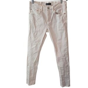 Purple Brand P001 White Skinny Jeans Mens Size 33‎ Low Rise Slim Stretch Denim